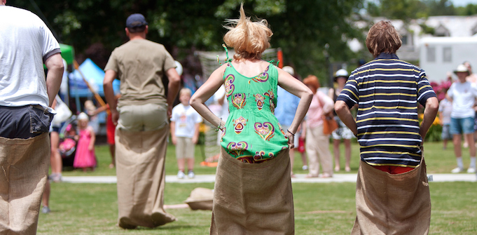 potato sack race Christmas party