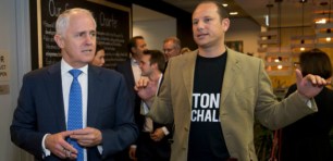 Malcolm Turnbull and Stone & Chalk CEO Alex Scandurra