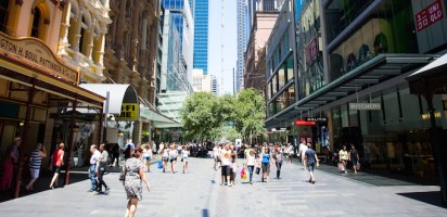 Pitt St shopping mall Sydney