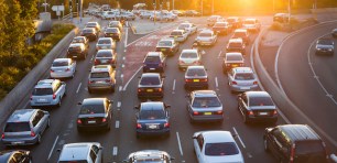 Cars on a freeway