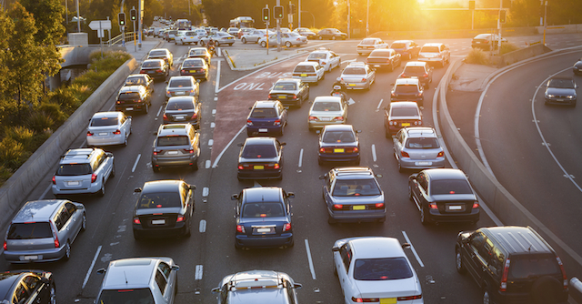 Cars on a freeway