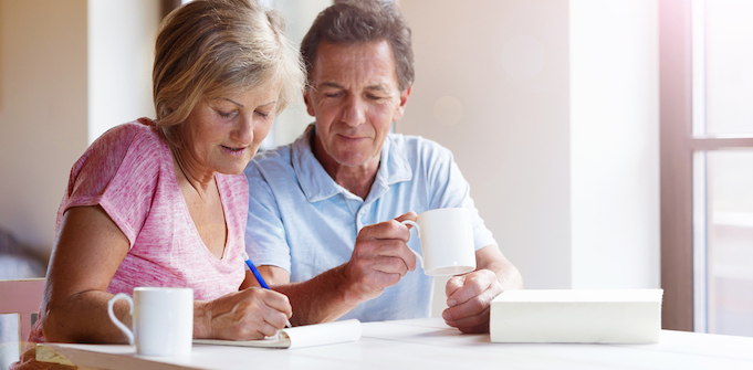 Couple planning retirement superannuation