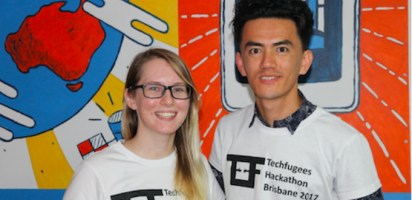 Kelsey-Lee Stay and Shahwali Kazimi founders of Springboard, an app aimed at empowering young refugee entrepreneurs