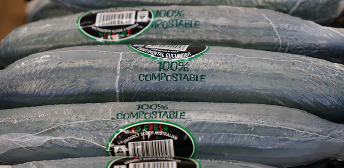 Compostable cucumber wraps