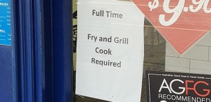 job ad in shop window