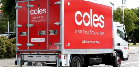 Coles delivery truck online shopping delivering groceries in 60 minutes scope 3